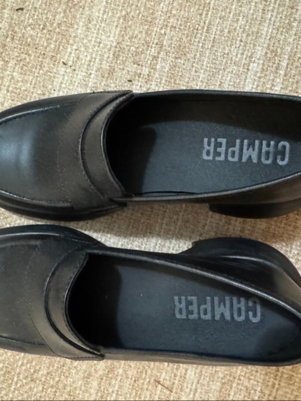 Camper Black Chunky Platform Loafers — Size EU 36